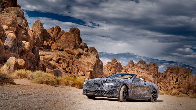 Illustration for article titled Here's the New BMW 8 Series Convertible Feeling the Heat in the Desert